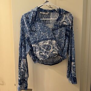 Zara blue print top
